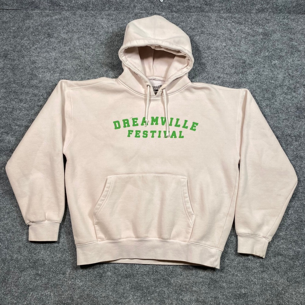Dreamville Festival Hoodie Cream Green Graphic‎ Multi Color Back Print Mens L